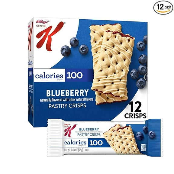 Special K Bar Pastry Crisps, 100 Calorie Snacks, Breakfast Bars, Blueberry, 5.28oz Box (12 Crisps)( Pack of 3 )
