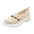 thumbnail image 6 of Walking Shoes Women Breathable Knit Mesh Loafers Nonslip Soft Sole Casual Sneakers Slip on Flat Shoes White Size 7, 6 of 7