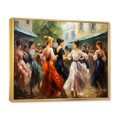 thumbnail image 2 of Designart "Dancing in the Streets of Paris I" People Floater Framed Wall Decor, 2 of 7