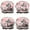 French Bulldog Dog-1, variant on Shower Caps,French Bulldog Dog Pattern with Pioneer Flower Waterproof Shower Cap for Women 4 Pieces,Double Reusable Hair Cover for Shower PEVA Elastic Stretch Hem