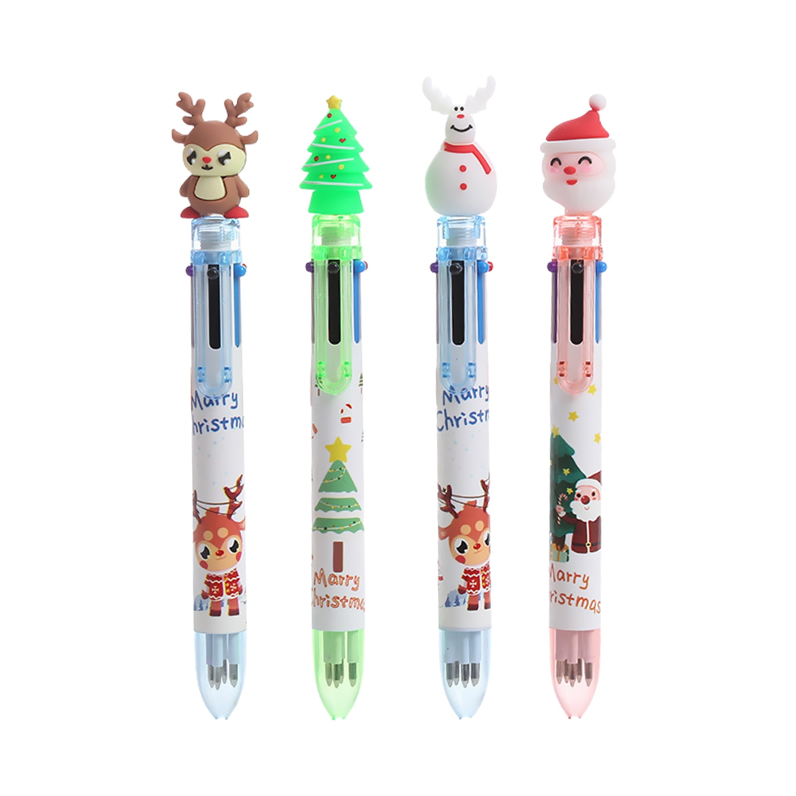 JDEFEG Fun Pens for Women Four Kinds Of Christmas Pens Can Replace The  Writing Color Ballpoint Pen 4 Color Oil Pen Hand Account Color Press Pen