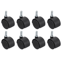 Uxcell Office Chair Wheels Replacement 1.5", 8 Pcs Nylon Heavy Duty Office Furniture Casters Wheels with Universal Wheel for Hardwood Floor Carpet, Black(Style 3)