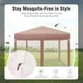 thumbnail image 6 of Alpha Joy 10' x 10' Easy Pop up Canopy Tent with Netting Portable Outdoor Event Tent Canopy with Roller Bag, Brown, 6 of 9