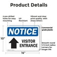 thumbnail image 2 of (2 Pack) Visitor Entrance [Up Arrow] OSHA Notice Sign 14 Inch X 10 Inch Plastic Sign, Weather Resistant, UV Protected for Workplace, Business, and Construction Site, Made in the USA, 2 of 8