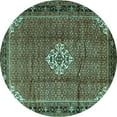 thumbnail image 1 of Ahgly Company Indoor Round Persian Turquoise Blue Traditional Area Rugs, 8' Round, 1 of 4