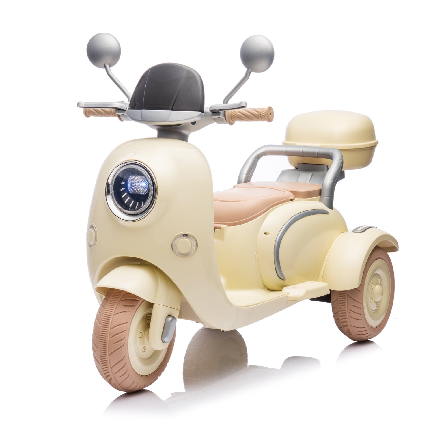 Ambifirner 12V Gift Electric Motorcycle 2-Seater w/Bluetooth, LED Lights & Parent Seat - 3-Wheel Ride-On Toy with Storage Box, Slow Start
