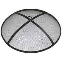 22 in Steel Round Fire Pit Spark Screen Outdoor Portable, Weather-Resistant