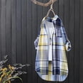 thumbnail image 5 of Abstract Print Flannel Shirt Jacket, Lightweight Open Front Cardigan with Non-Positional Pattern & Versatile Layering Potential,Yellow 3XL, 5 of 5