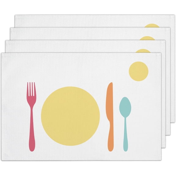 Placemats Set of 4, Washable Heat Resistant Placemats for Kids, Kitchen Table Mats,12x18 Inch Place Mats for Home School Restaurant Farmhouse, Indoor Outdoor Party Table Decoration