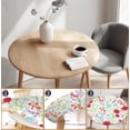 thumbnail image 3 of Housse de Table Ronde pour Tables Rondes 36 Pouces-70 Pouces, Nappe Ajustée avec Élastique pour Fête Intérieure Extérieure Vacances, 60 Pouces, Fleur Rouge, 3 of 7