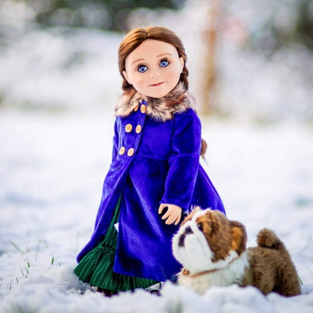 The Queen's Treasures 18 Inch Doll Clothes Outfit, Blue Velvet 1800's Style  Winter Fur Trimmed Coat, Hat, & Faux Fur Muff, Compatible For Use With American  Girl Dolls, Doll NOT Included -