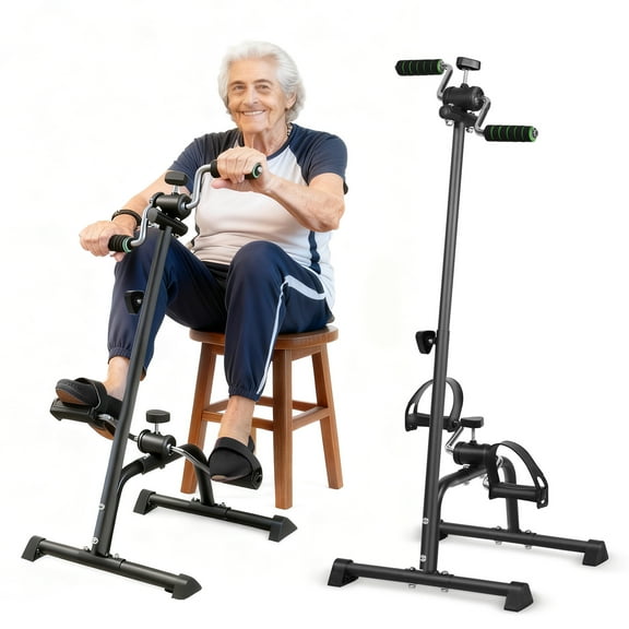 Height Adjustment Elderly Exercise Bike, Pedal Exerciser Bike, Hand Arm Leg Knee Peddler, Fitness Equipment for Seniors, Elderly Home Pedal Exercise Bike for Total Body