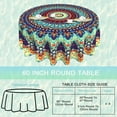 thumbnail image 2 of Mandala 60 inch Round Tablecloth,Boho Abstract Flowers Circle Table Cover Stain Resistance Water Repellent Wrinkle-Free Table Cloth for Home Kitchen Dining Party Patio Indoor Outdoor, 2 of 6
