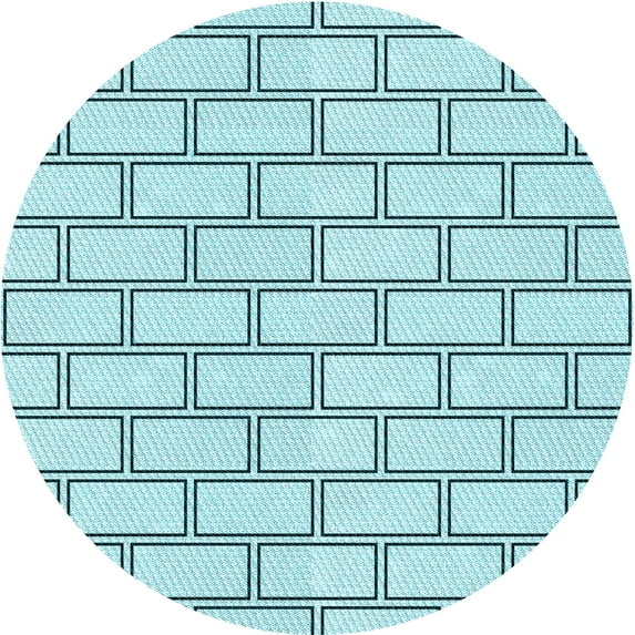 Ahgly Company Indoor Round Patterned Electric Blue Area Rugs, 8' Round