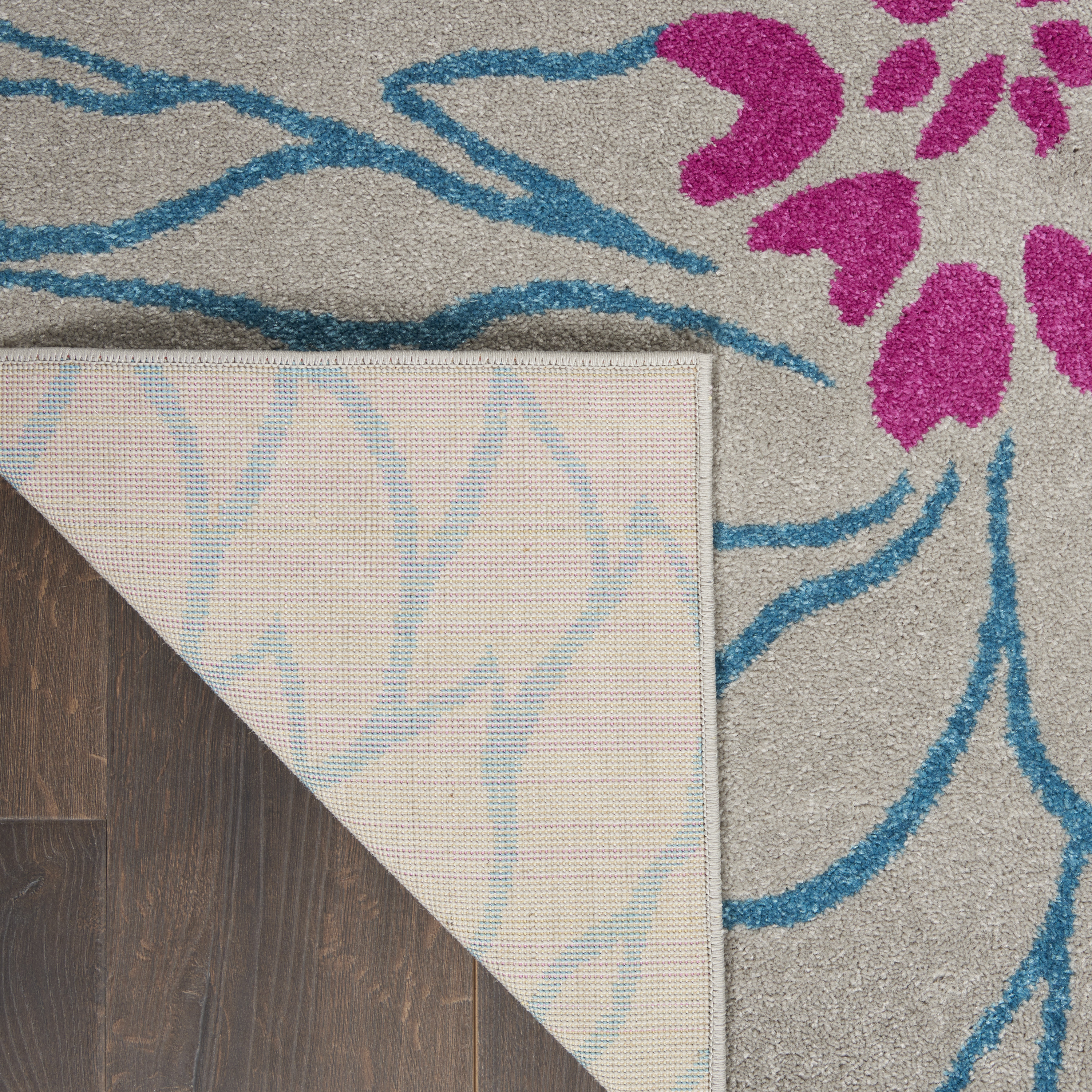 Nourison Passion Floral Grey 2'2" x 10' Area Rug, (2x10)