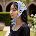 thumbnail image 3 of Unique Bargains 2pcs Crochet Bandanas, Crochet Head Scarf, Crochet Headbands Hairbands Hair Scarf for Women Girls White,Blue, 3 of 7