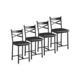 thumbnail image 6 of 2/4PCS Home Bar Stools, PU Upholstered Bar Chairs, Kitchen Island Chairs With X-Shaped Backrest And Metal Footrest, Black Counter Height Chairs For Dining Room, Coffee Shop, 6 of 9