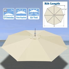 Replacement Canopy Cover for 10' Cantilever Patio Umbrella Offest Parasol Top Cover (Green)