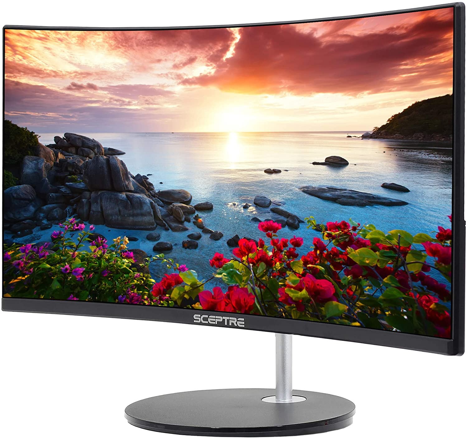 Curved 27" 75Hz LED Monitor HDMI VGA Build-In Speakers, EDGE-LESS Metal Black 2019 (C275W-1920RN)