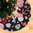 thumbnail image 5 of FMSHPON Watercolor Lollipops Strawberry Pattern Xmas Christmas Tree Skirt Stand Mat for Holiday Party Decoration Indoor Outdoor 48 inches, 5 of 6