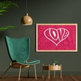 thumbnail image 2 of Groovy Wall Art with Frame, Big Heart with Background Retro Romance Will Change the World Illustration, Printed Fabric Poster for Bathroom Living Room, 35" x 23", Pink White, by Ambesonne, 2 of 2