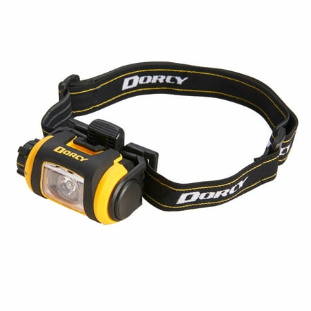 Dorcy Pro Series 200-Lumen Water Resistant LED Headlight with 180-Degree Swivel and 3 Brightness Levels, Yellow and Black