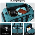 thumbnail image 5 of Foldable Duffle Bag with Shoe Compartment 50L Travel Duffel Bags for Men Women Packable Overnight Bag for Camping Gym Weekender, Teal, 5 of 7
