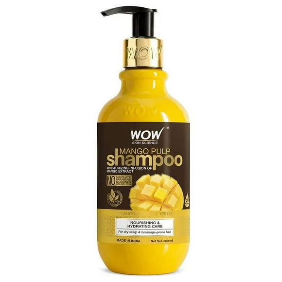 Wow Skin Science Mango Shampoo for Healthy Hair - No Sulphate, Parabens, Silicones, Synthetic Color, Peg, 300ml