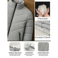 thumbnail image 6 of Womens Premium Lightweight Puffer Jacket Water-Repellant Quilted Light Grey-XXL, 6 of 9