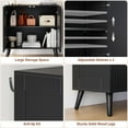 thumbnail image 7 of Sideboard Buffet Cabinet with Storage, Modern Fluted Accent Credenza with Doors & Adjustable Shelves, Wood Coffee Bar Console Table for Living Room, Dining Room, Kitchen or Entryway 31.5"Black, 7 of 7