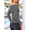 thumbnail image 2 of Suéter PRETTYGARDEN con Hombros Descubiertos y Mangas Largas Gris Medio S, 2 of 8