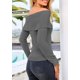 thumbnail image 2 of Suéter PRETTYGARDEN con Hombros Descubiertos y Mangas Largas Gris Medio S, 2 of 8