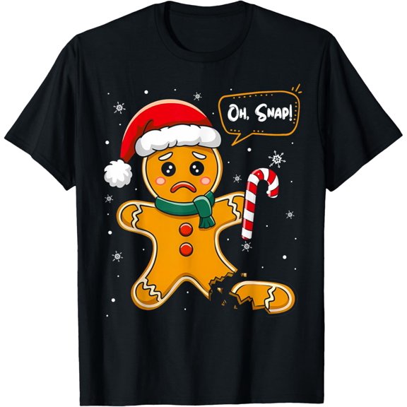 DOPASHIRT Funny Noel Oh Snap Gingerbread Man Cookie X Mas Pjs T-Shirt Unisex S-5XL Hot Trending Shirt, Vintage Birthday Gift