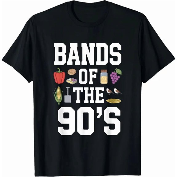 Retro Popular Music Bands Of The 90s Shirt Fun Vintage Rock T-Shirt