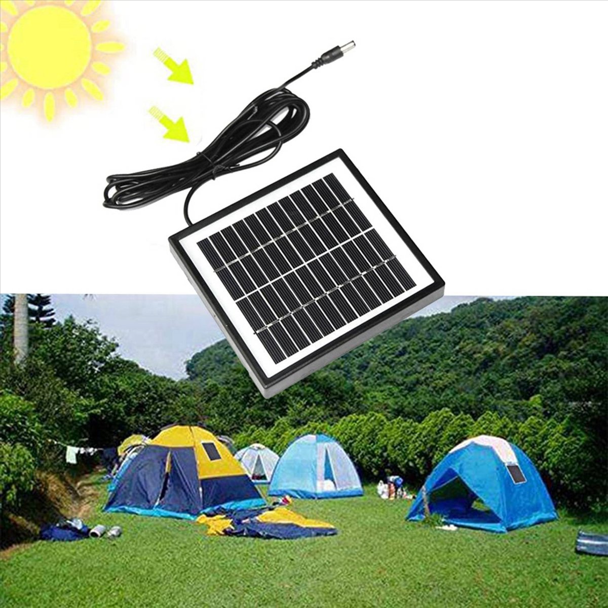 2X 12V 2W Solar Panel Solar Garden Light Panel DIY Parts DC Port Solar Panel Battery Module for Battery Charger
