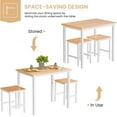 thumbnail image 6 of LinkRomat 3 Piece Dining Room Table Set for 2, 47" Farmhouse Dining Table with Benches, Rectangular Kitchen Sets for Small Space, Apartment, Restaurant, White & Walnut, 6 of 9