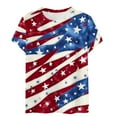thumbnail image 4 of Cavosen American Flag T Shirts Women Petite 4th of July Short Sleeve Crewneck Tops American Flag Print T Shirts Lady XL Red White and Blue Casual Shirts Patriotic Tunic Tees 2025 Patriotic Outfits, 4 of 4