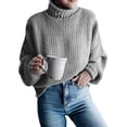 thumbnail image 2 of Bat Sleeve Women Casual Loose Knit Sweater Winter Lady Pullover, 2 of 2