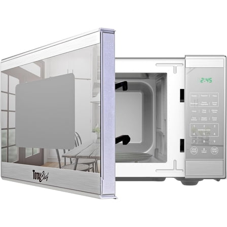 Countertop Microwave, 1100 Watt, 1.3 Cubic Foot Capacity, Silver Stainless Steel