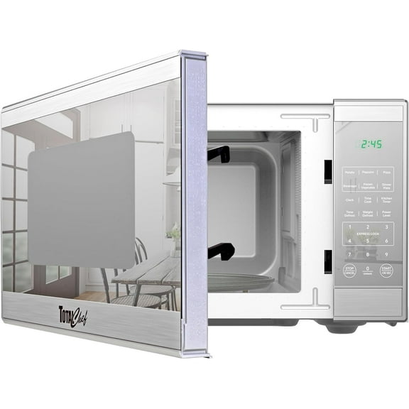 Countertop Microwave, 1100 Watt, 1.3 Cubic Foot Capacity, Silver Stainless Steel