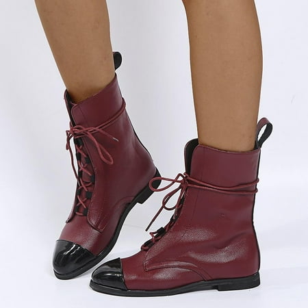 

Winter Clearance Deals! SuoKom Boots for Women Women Fashion Shoes Retro Western Boots Casual Warm Low Heels Mid-calf Boots Winter Snow Boots for Women Wine