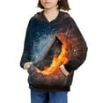 thumbnail image 3 of Xoenoiee Water Flame Ice Hockey Print Hooded Boys Hoodies Fashion Long Sleeve Sweatshirt with Kangaroo Pocket for Kids, Athletic Clothing for Fall Winter Indoor Outdoor, M, 3 of 7