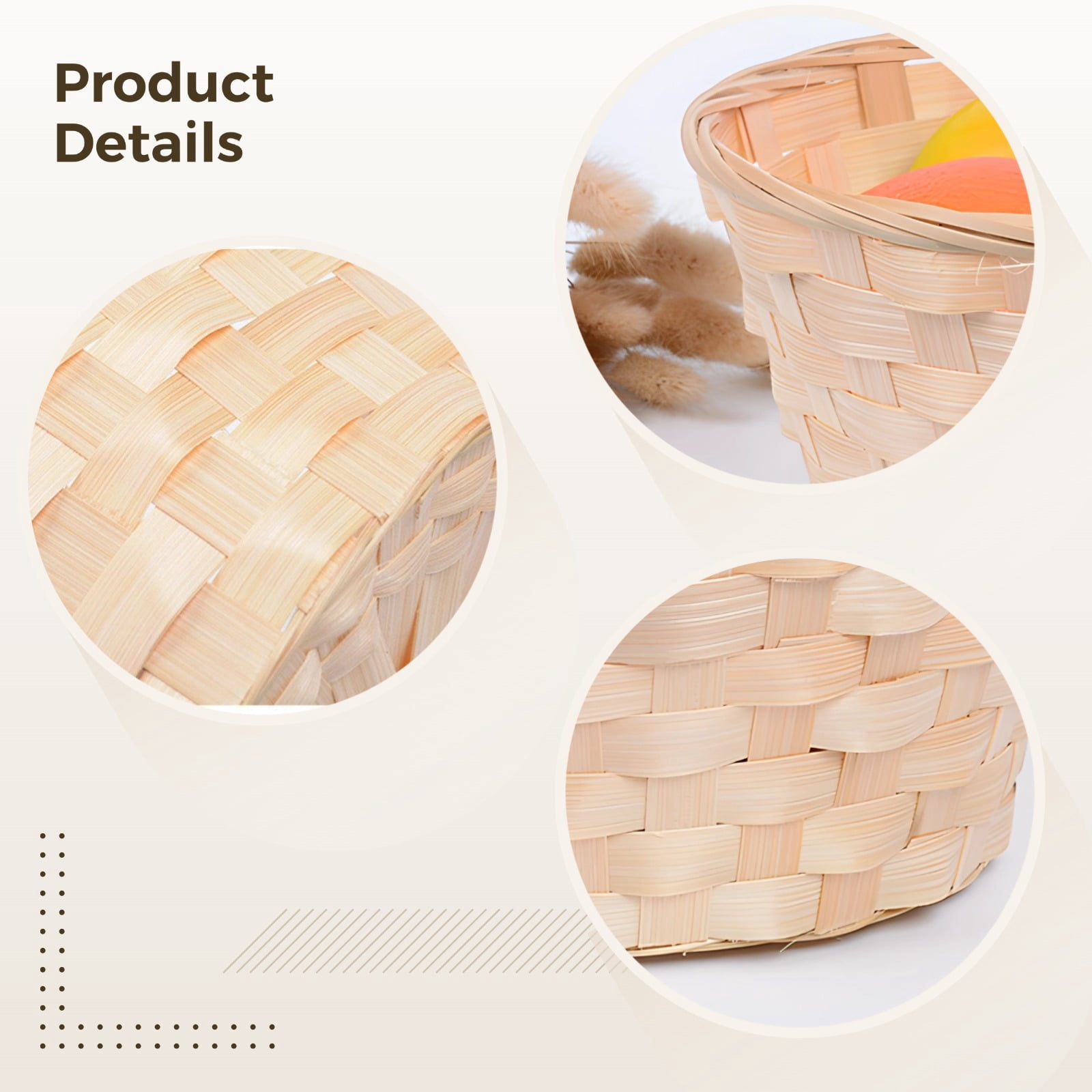 Bamboo Bread Baskets for Serving, 12 Pcs Handwoven Fruit Storage Baskets, Round Design, Serving Basket for Picnic, Dining Table, Snacks, Fruit Display, 7.1 x 2.8 in