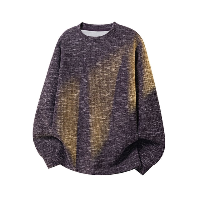 Casual Everyday Thermal Round Neck Tee for Men with Loose Fit Long Sleeves Spring Summer All-Season Base Layer Top