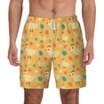 thumbnail image 2 of Picia Flowe Chicken pattern Mens Swim Trunks with Compression Liner Stretch Beach Shorts Quick Dry with Zipper Pockets No-Chafing Board Shorts-3X-Large, 2 of 9