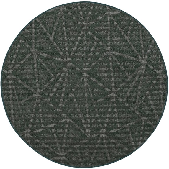 Indoor Outdoor custom size area rugs made in USA pattern Geometrical comes in Ten colors and Nine shapes rectangular,round,square,runners,oval,hexagon,octagon,half round - Green, 3' Round Area Rugs