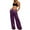 Purple, variant on Women's Satin Wide Leg Pants, Low Rise Loose Fit Trousers, Casual Lounge Pants, Elastic Waist Silk Pants, Slinky Evening Pants, Going Out Bottoms Black L