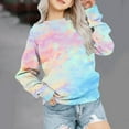 thumbnail image 2 of ibuvkizy Girls Sweatshirt!Graphic Sweatshirts for Teen Girls Crewneck Oversized Sweatshirt Kids Fashion Long Sleeve Pullover Tops 1-12 Years, 2 of 5