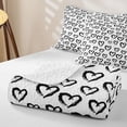 thumbnail image 4 of Erosebridal Love Heart Graffiti Bed Spread Queen for Girls, Brush Stroke Print Queen Coverlet Set, Black White, 3pcs, 4 of 7