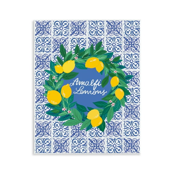 Stupell Industries Amalfi Lemons on Tile Food & Beverage Painting Unframed Art Print Wall Art, 11 x 14